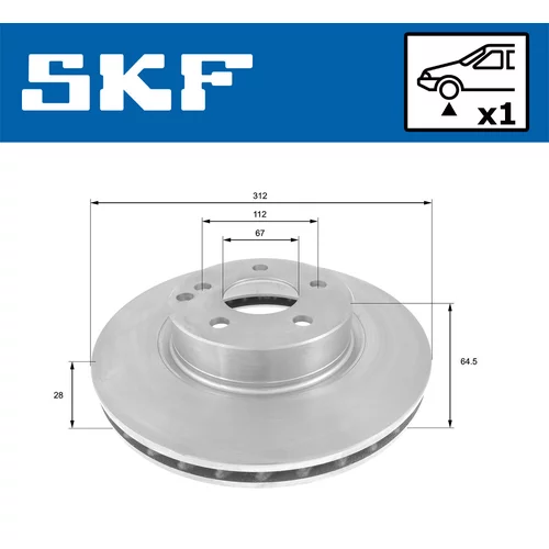 Brzdový kotúč SKF VKBD 80256 V1 - obr. 1