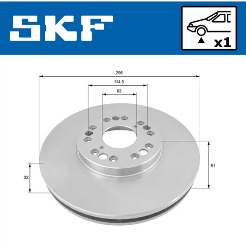 Brzdový kotúč SKF VKBD 80278 V1 - obr. 1