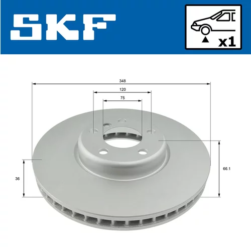 Brzdový kotúč SKF VKBD 80385 V1 - obr. 1