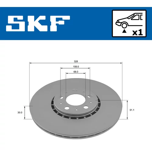 Brzdový kotúč SKF VKBD 81329 V1 - obr. 1