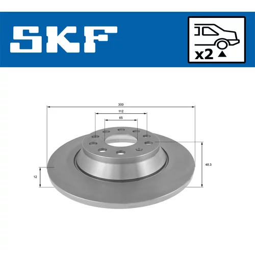 Brzdový kotúč SKF VKBD 90075 S2 - obr. 1