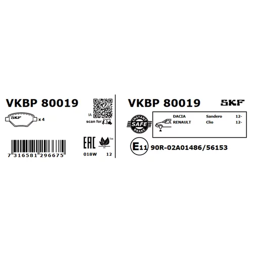 Sada brzdových platničiek kotúčovej brzdy VKBP 80019 /SKF/ - obr. 5