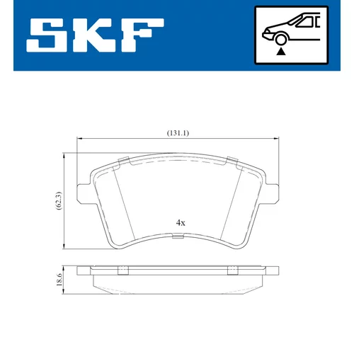 Sada brzdových platničiek kotúčovej brzdy SKF VKBP 80024 - obr. 4