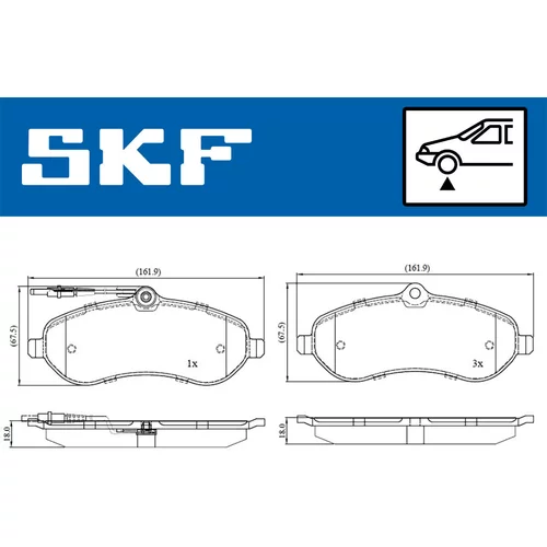 Sada brzdových platničiek kotúčovej brzdy SKF VKBP 80048 E - obr. 1