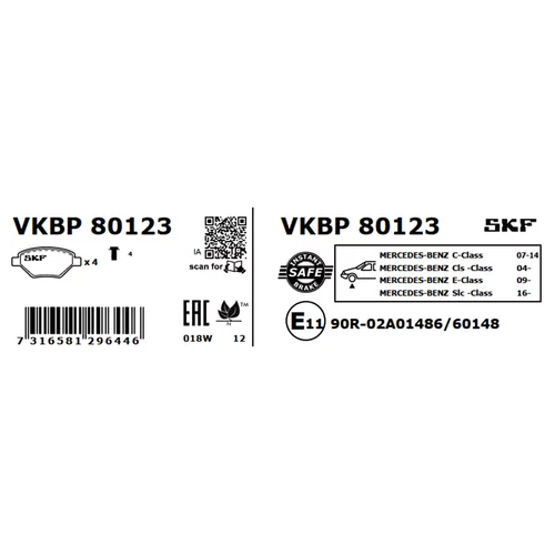 Sada brzdových platničiek kotúčovej brzdy SKF VKBP 80123 - obr. 6