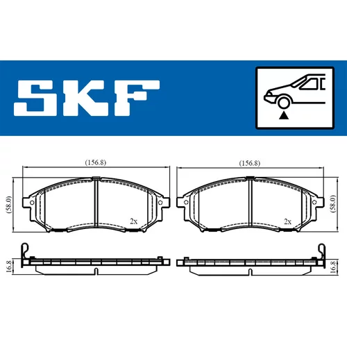 Sada brzdových platničiek kotúčovej brzdy SKF VKBP 80166 A - obr. 1