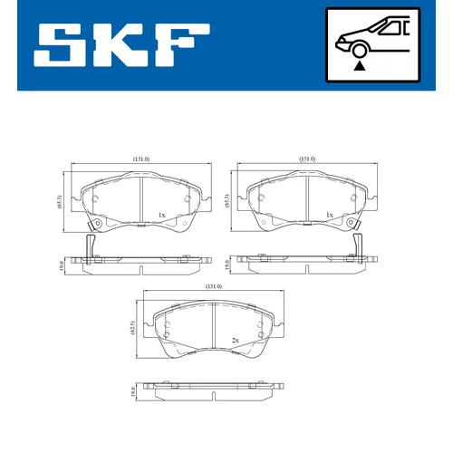 Sada brzdových platničiek kotúčovej brzdy SKF VKBP 80167 A - obr. 1