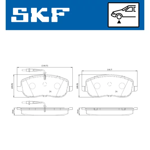 Sada brzdových platničiek kotúčovej brzdy SKF VKBP 80171 E - obr. 5