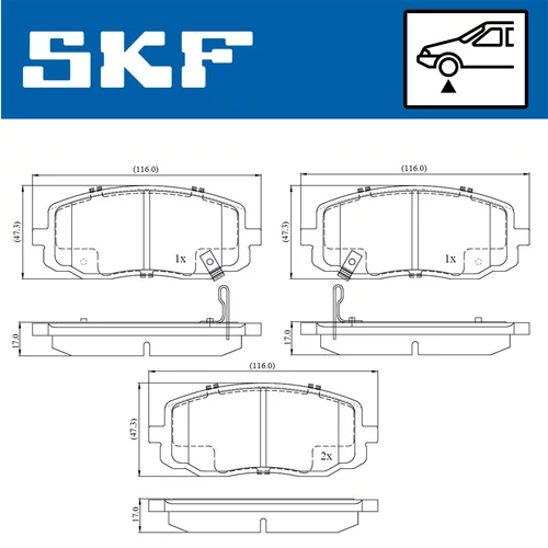 Sada brzdových platničiek kotúčovej brzdy SKF VKBP 80256 A - obr. 1