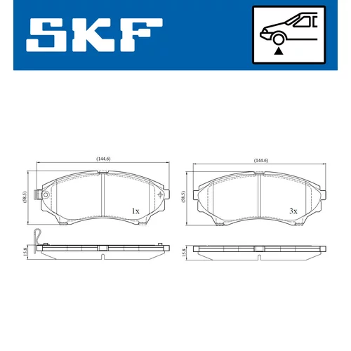 Sada brzdových platničiek kotúčovej brzdy SKF VKBP 80289 A - obr. 1