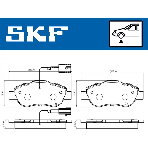 Sada brzdových platničiek kotúčovej brzdy SKF VKBP 80313 E - obr. 1