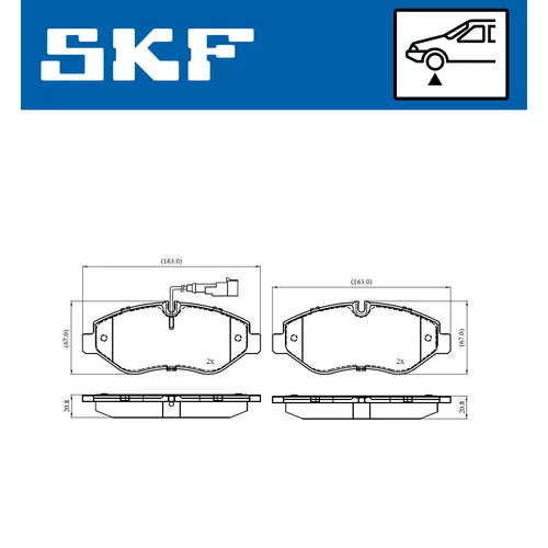 Sada brzdových platničiek kotúčovej brzdy SKF VKBP 80333 E - obr. 1