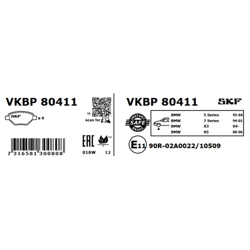 Sada brzdových platničiek kotúčovej brzdy VKBP 80411 /SKF/ - obr. 5