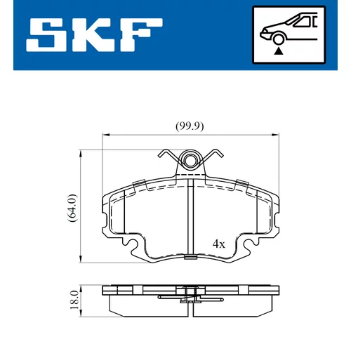 Sada brzdových platničiek kotúčovej brzdy SKF VKBP 80413 - obr. 1