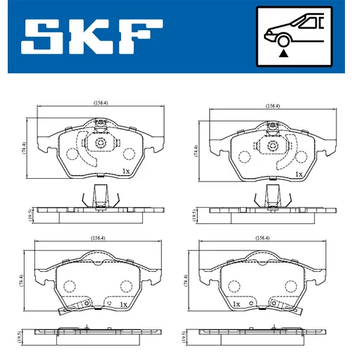 Sada brzdových platničiek kotúčovej brzdy SKF VKBP 80424 A - obr. 1