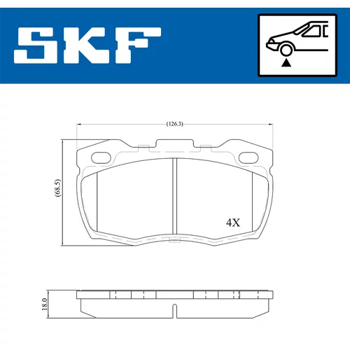 Sada brzdových platničiek kotúčovej brzdy SKF VKBP 80435 - obr. 1