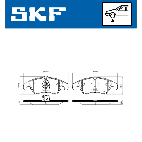 Sada brzdových platničiek kotúčovej brzdy SKF VKBP 80443 E - obr. 5