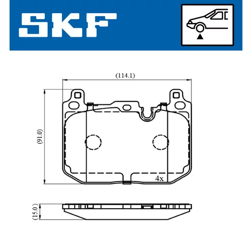 Sada brzdových platničiek kotúčovej brzdy SKF VKBP 80481 - obr. 1