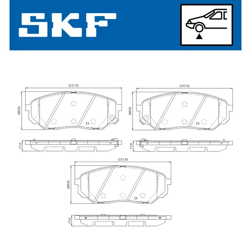 Sada brzdových platničiek kotúčovej brzdy SKF VKBP 80636 A - obr. 1