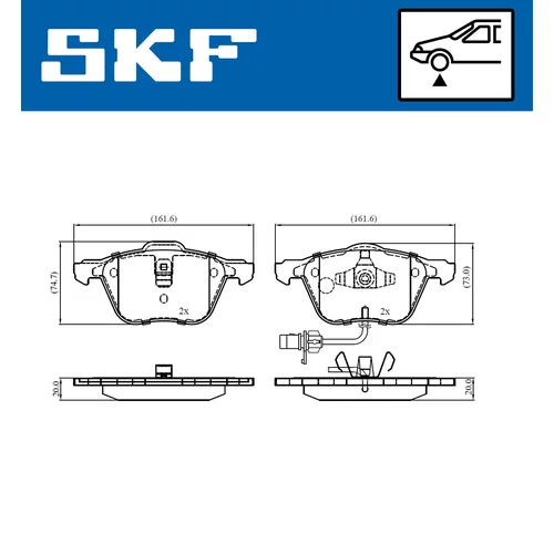 Sada brzdových platničiek kotúčovej brzdy SKF VKBP 81035 E - obr. 1