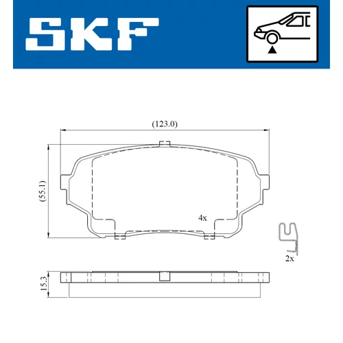 Sada brzdových platničiek kotúčovej brzdy SKF VKBP 81091 A - obr. 1