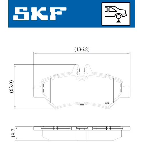 Sada brzdových platničiek kotúčovej brzdy SKF VKBP 90071 E - obr. 1