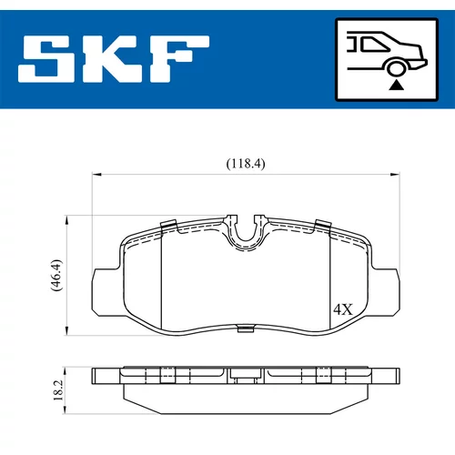 Sada brzdových platničiek kotúčovej brzdy SKF VKBP 90080 - obr. 5