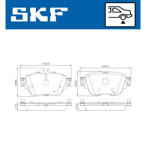 Sada brzdových platničiek kotúčovej brzdy SKF VKBP 90121 - obr. 5