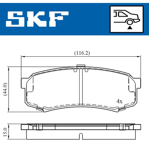 Sada brzdových platničiek kotúčovej brzdy SKF VKBP 90136 - obr. 1