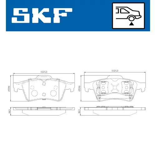 Sada brzdových platničiek kotúčovej brzdy SKF VKBP 90178 - obr. 5