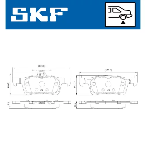 Sada brzdových platničiek kotúčovej brzdy SKF VKBP 90189 - obr. 1