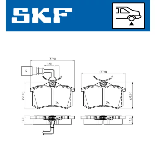 Sada brzdových platničiek kotúčovej brzdy SKF VKBP 90452 E - obr. 1