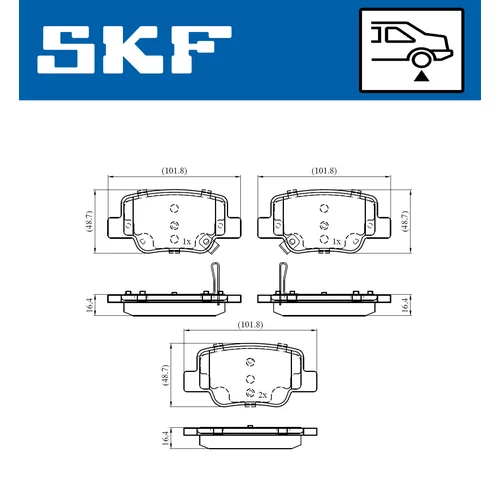 Sada brzdových platničiek kotúčovej brzdy SKF VKBP 90496 A - obr. 1