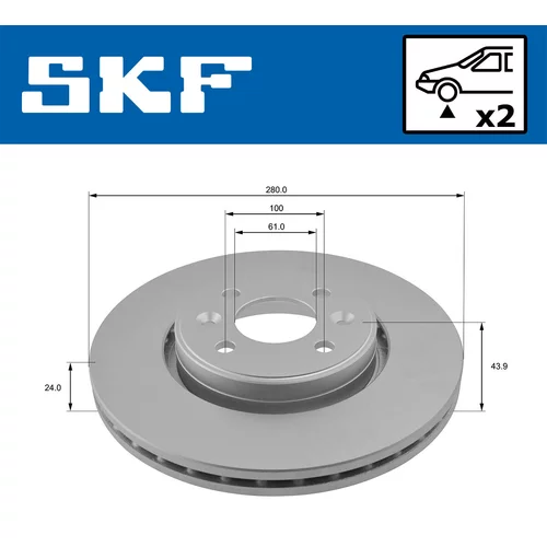 Brzdový kotúč SKF VKBD 80010 V2 - obr. 1