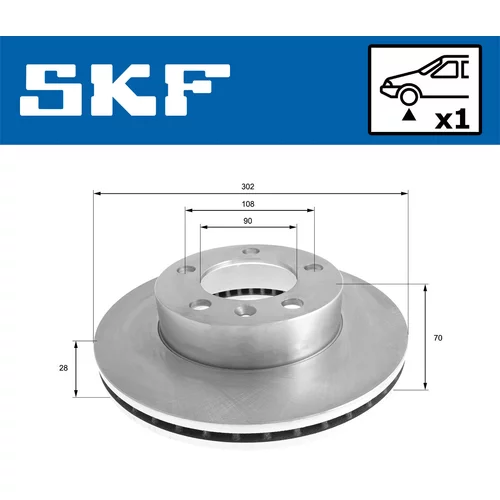 Brzdový kotúč SKF VKBD 80035 V1 - obr. 1