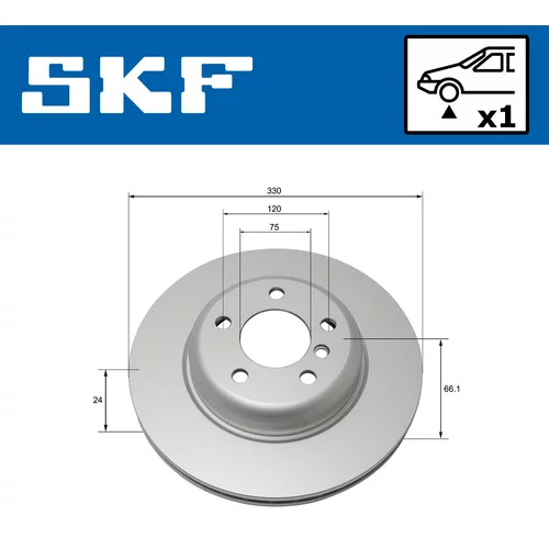 Brzdový kotúč SKF VKBD 80093 V1 - obr. 1