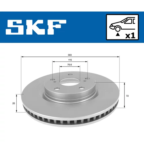 Brzdový kotúč SKF VKBD 80129 V1 - obr. 1