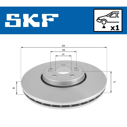 Brzdový kotúč SKF VKBD 80149 V1 - obr. 1