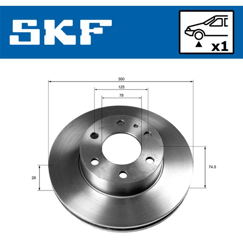 Brzdový kotúč SKF VKBD 80156 V1 - obr. 1