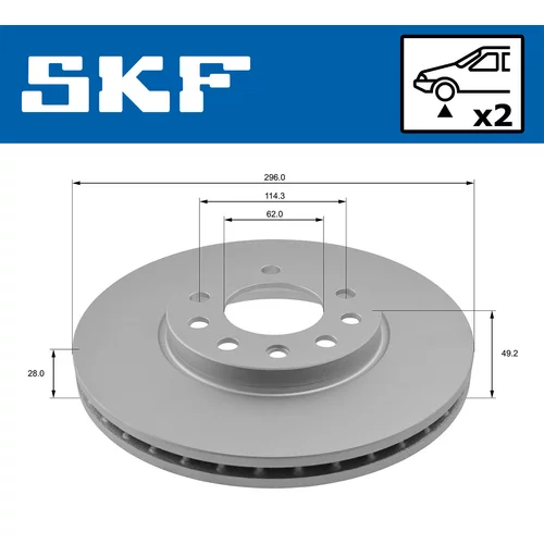 Brzdový kotúč SKF VKBD 80168 V2 - obr. 1