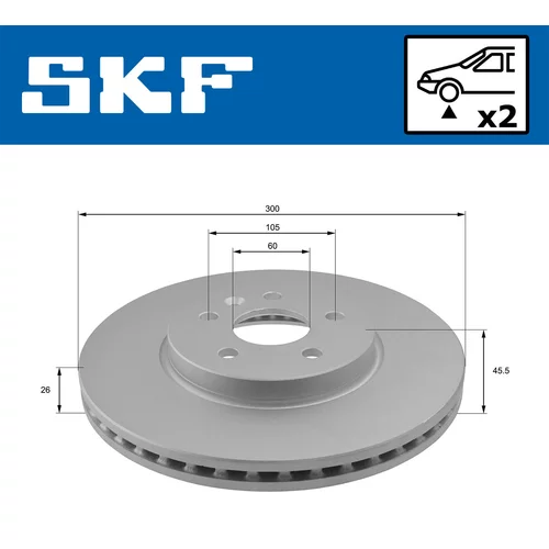 Brzdový kotúč SKF VKBD 80221 V2 - obr. 1