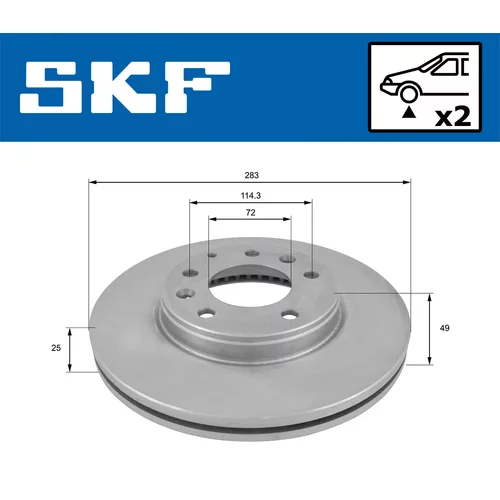 Brzdový kotúč SKF VKBD 80275 V2 - obr. 1