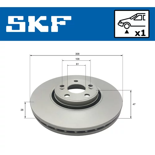 Brzdový kotúč SKF VKBD 80326 V1 - obr. 1