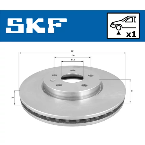 Brzdový kotúč SKF VKBD 80360 V1 - obr. 1