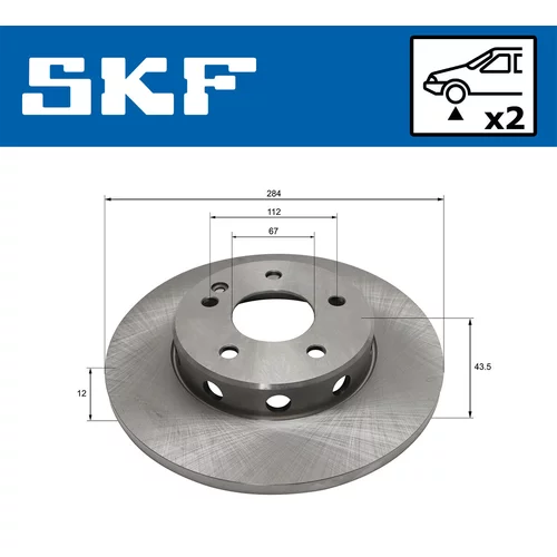 Brzdový kotúč SKF VKBD 80366 S2 - obr. 1