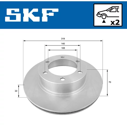 Brzdový kotúč SKF VKBD 80403 V2 - obr. 1