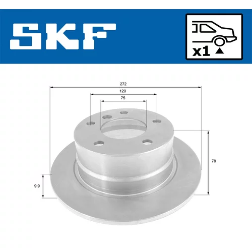 Brzdový kotúč SKF VKBD 90674 S1 - obr. 1