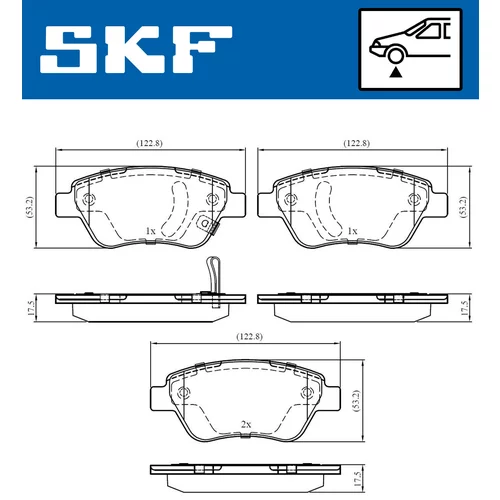 Sada brzdových platničiek kotúčovej brzdy SKF VKBP 80017 A - obr. 2