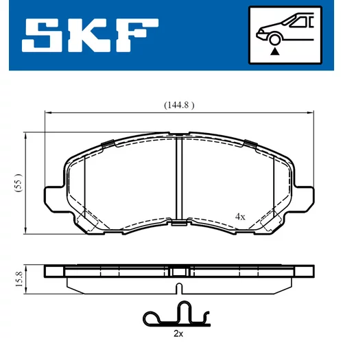 Sada brzdových platničiek kotúčovej brzdy SKF VKBP 80169 A - obr. 1