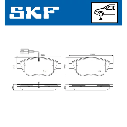 Sada brzdových platničiek kotúčovej brzdy SKF VKBP 80217 E - obr. 1